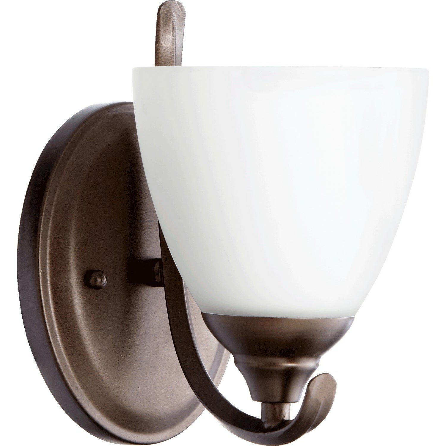 Quorum - 5508-1-86 - One Light Wall Mount - Powell - Oiled Bronze w/ Satin Opal