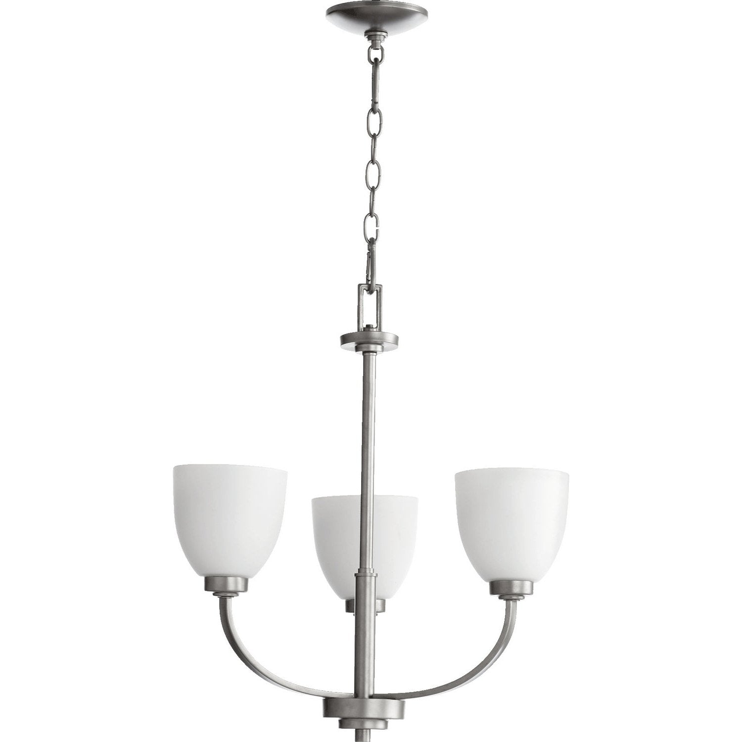 Quorum - 6060-3-64 - Three Light Chandelier - Reyes - Classic Nickel