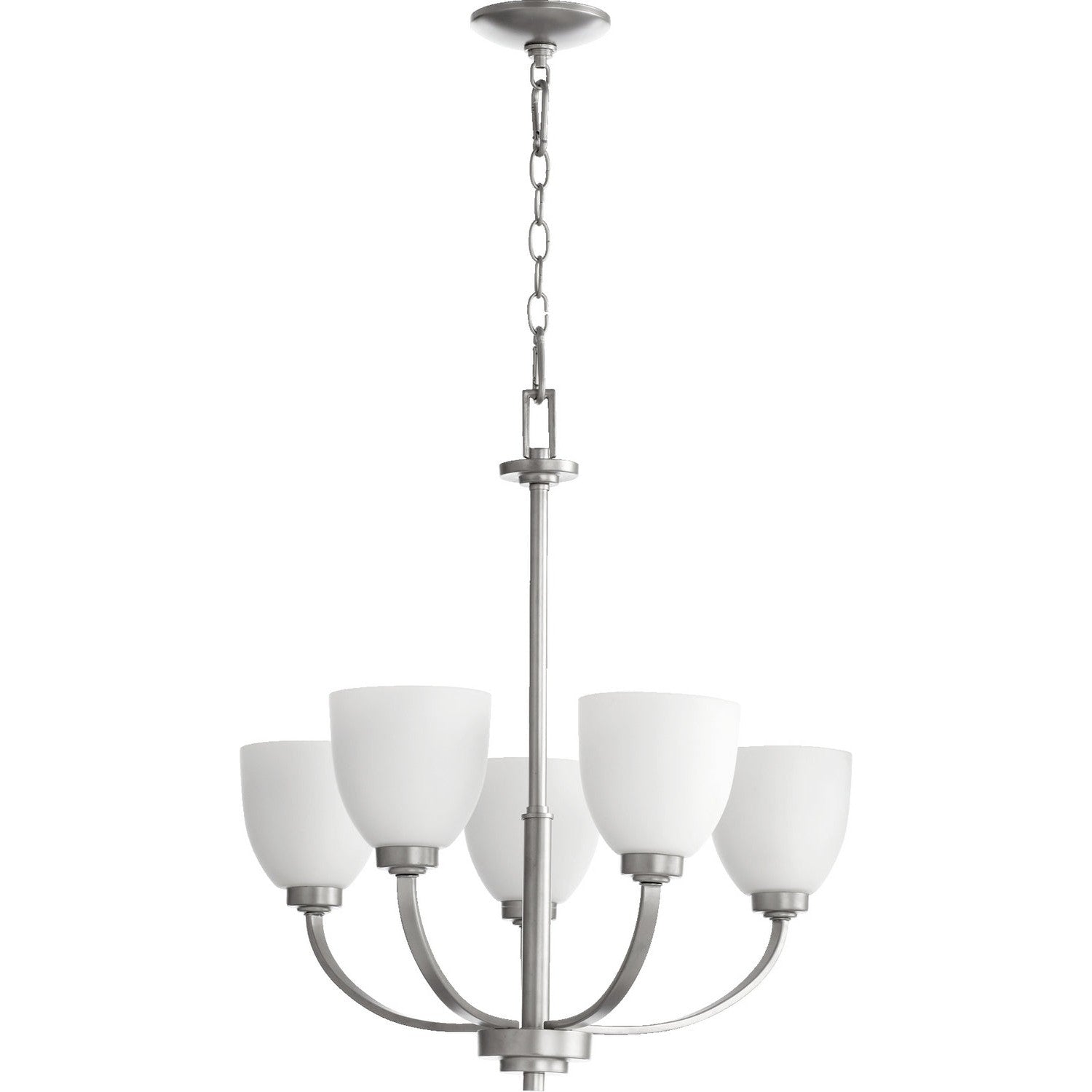 Quorum - 6060-5-64 - Five Light Chandelier - Reyes - Classic Nickel