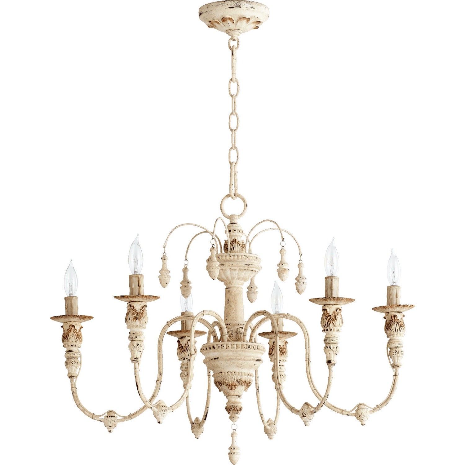 Quorum - 6316-6-70 - Six Light Chandelier - Salento - Persian White