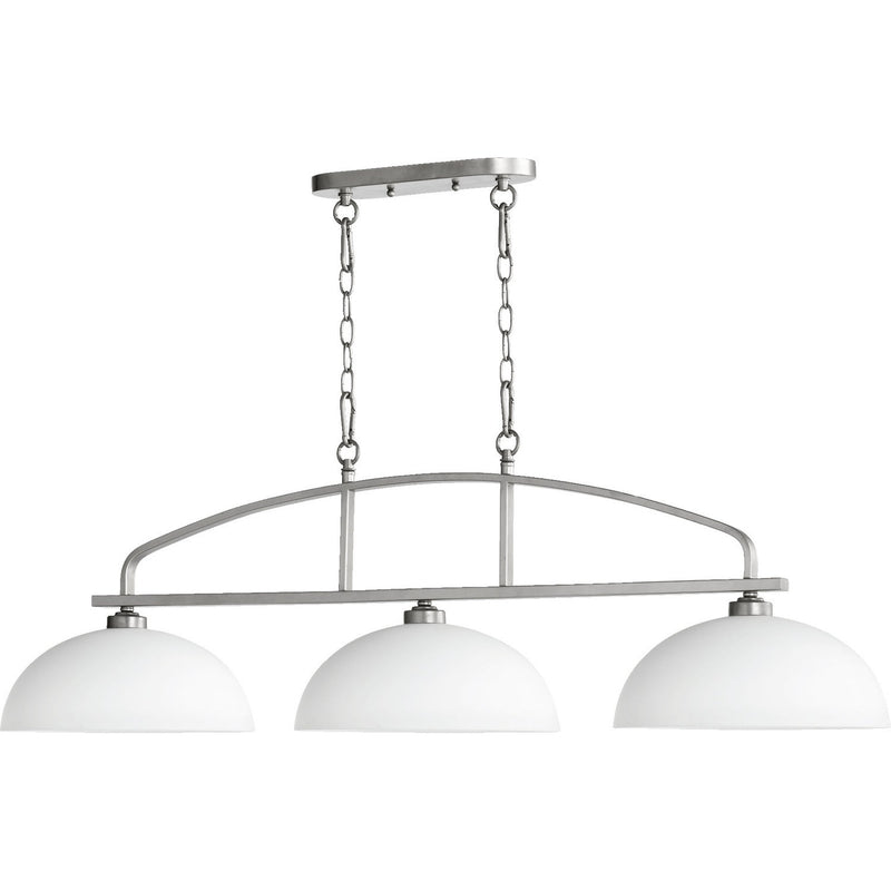 Quorum - 6660-3-64 - Three Light Island Pendant - Reyes - Classic Nickel
