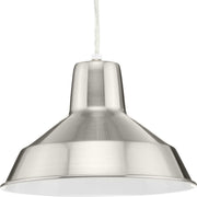 Progress Lighting - P5087-09 - One Light Pendant - Metal Shade Pendant - Brushed Nickel