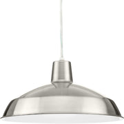 Progress Lighting - P5094-09 - One Light Pendant - Metal Shade Pendant - Brushed Nickel