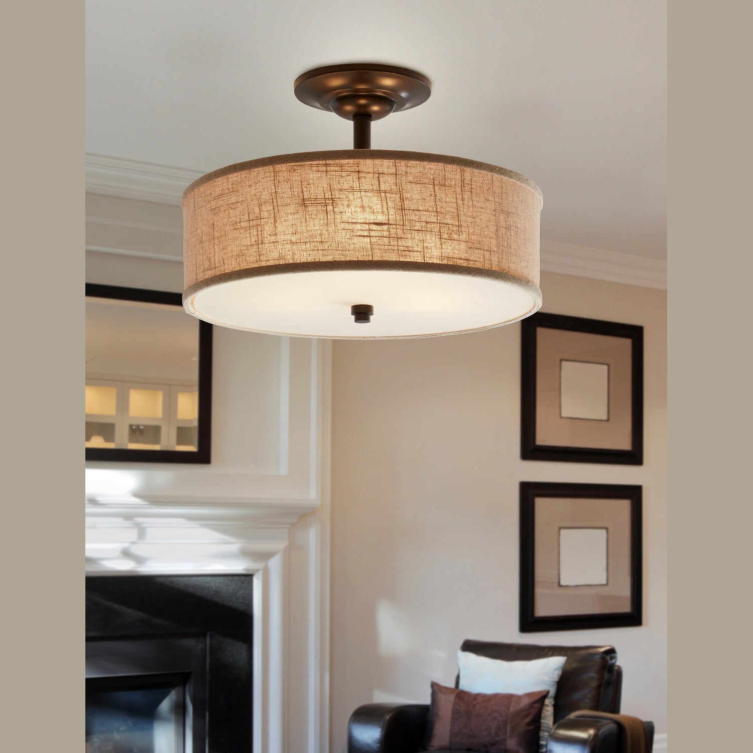 Quoizel - CRA1717MC - Three Light Semi-Flush Mount - Cloverdale - Mottled Cocoa