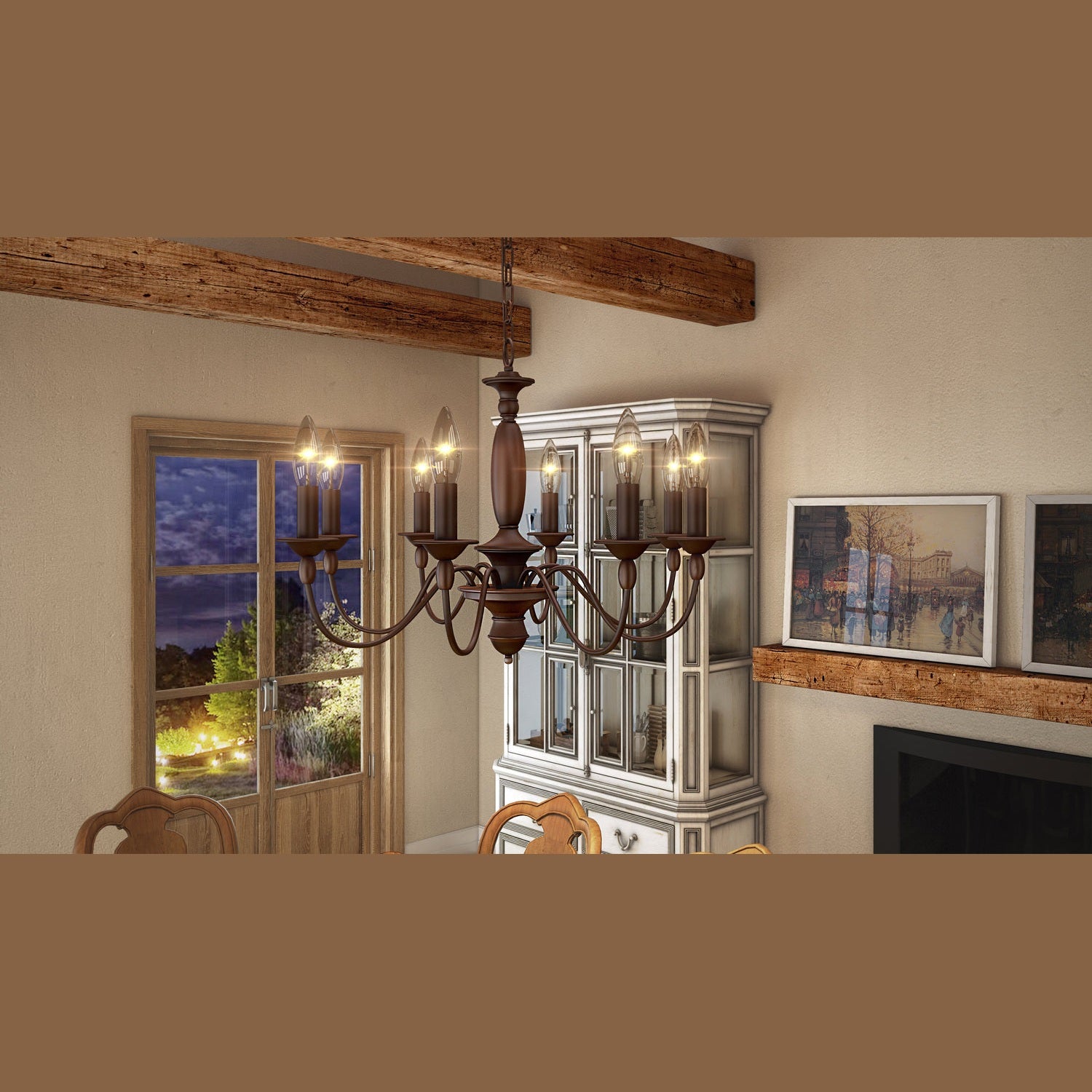 Quoizel - HK5008TC - Eight Light Chandelier - Holbrook - Tuscan Brown