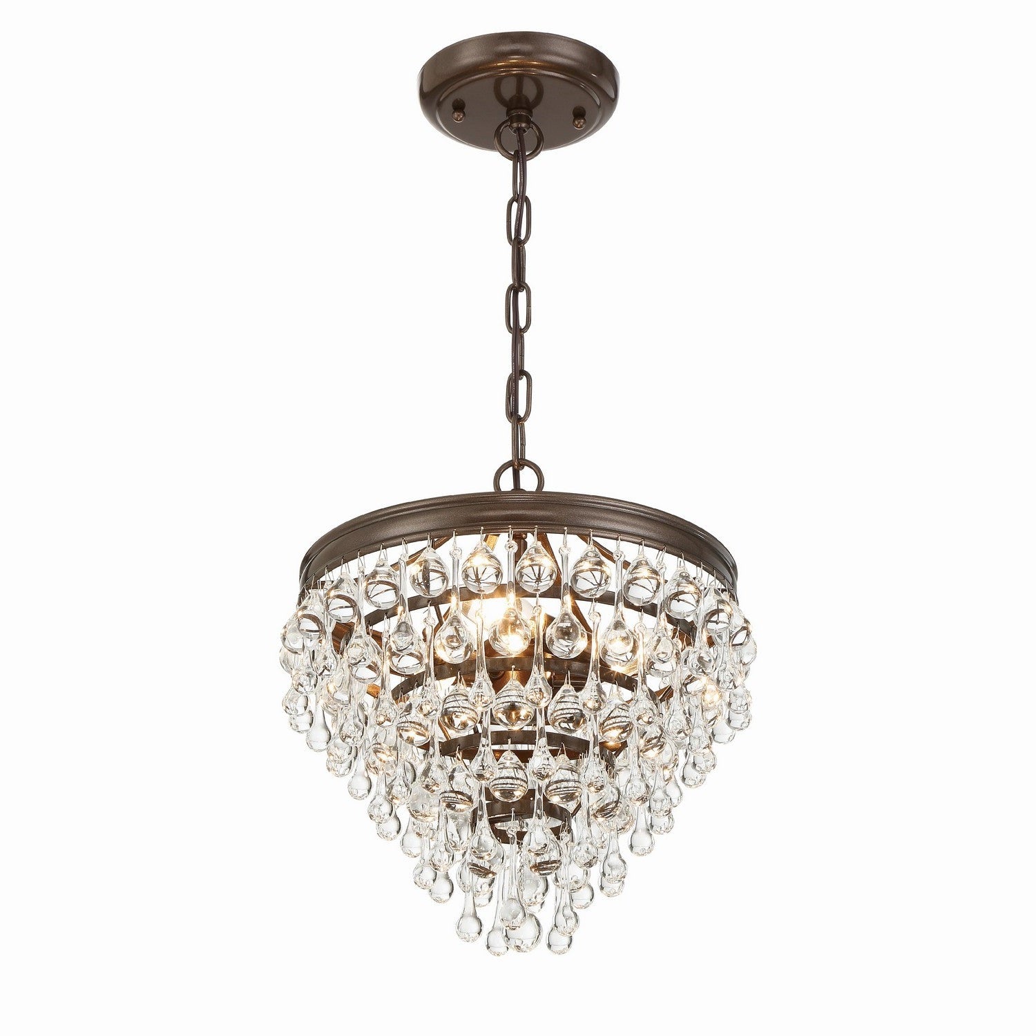 Crystorama - 130-VZ - Three Light Mini Chandelier - Calypso - Vibrant Bronze