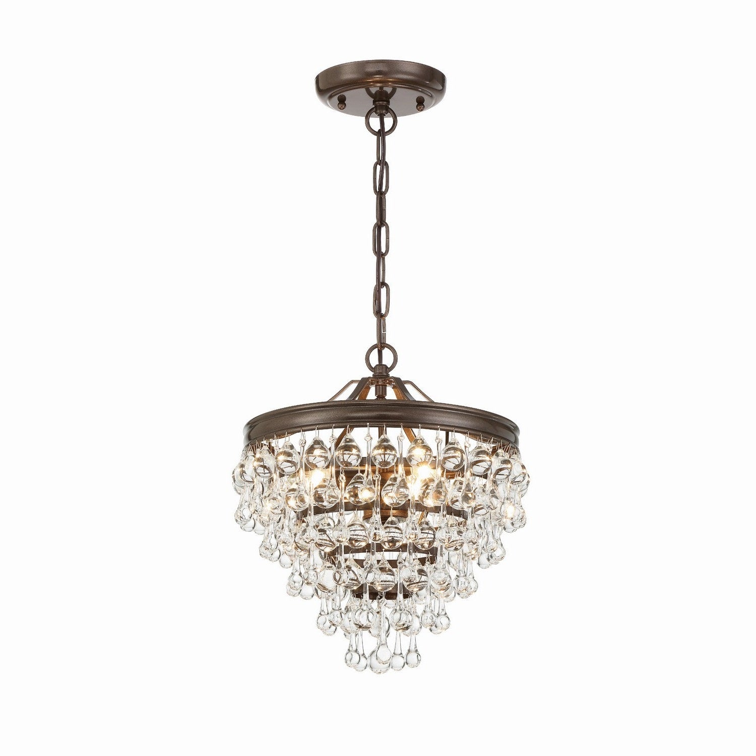 Crystorama - 130-VZ - Three Light Mini Chandelier - Calypso - Vibrant Bronze