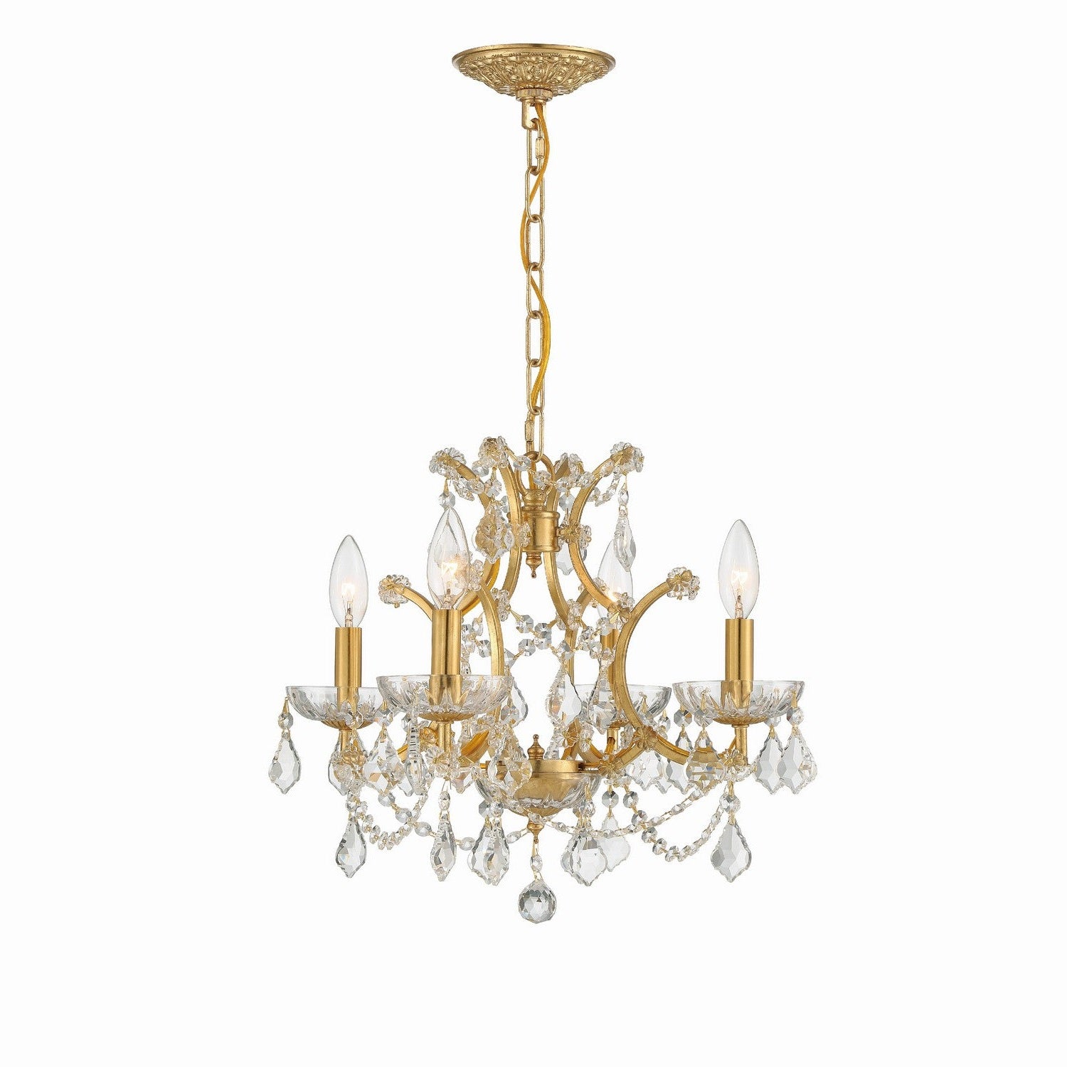 Crystorama - 4454-GA-CL-SAQ - Four Light Mini Chandelier - Filmore - Antique Gold