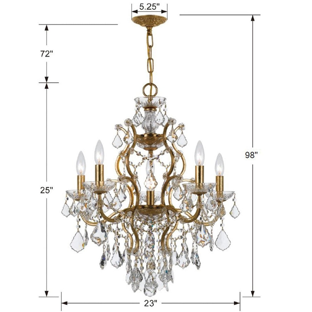 Crystorama - 4455-GA-CL-S - Six Light Chandelier - Filmore - Antique Gold