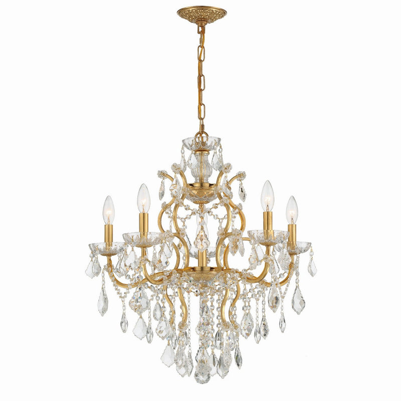 Crystorama - 4455-GA-CL-S - Six Light Chandelier - Filmore - Antique Gold