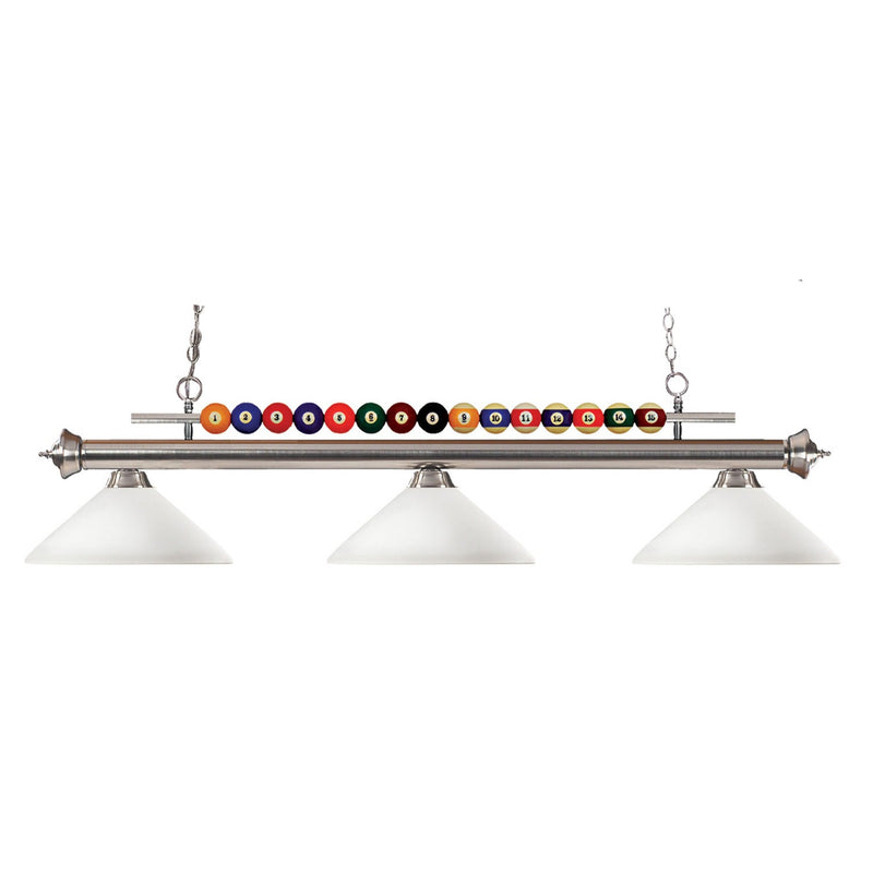 Z-Lite - 170BN-AMO14 - Three Light Billiard - Shark - Brushed Nickel