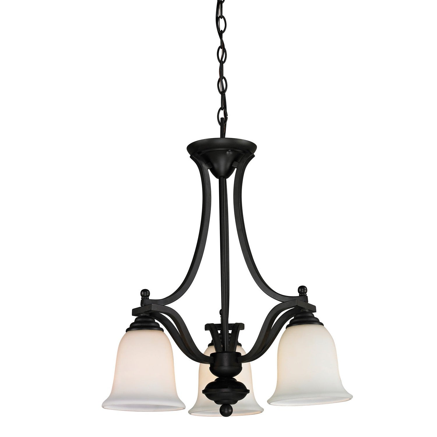 Z-Lite - 703-3-MB - Three Light Chandelier - Lagoon - Matte Black