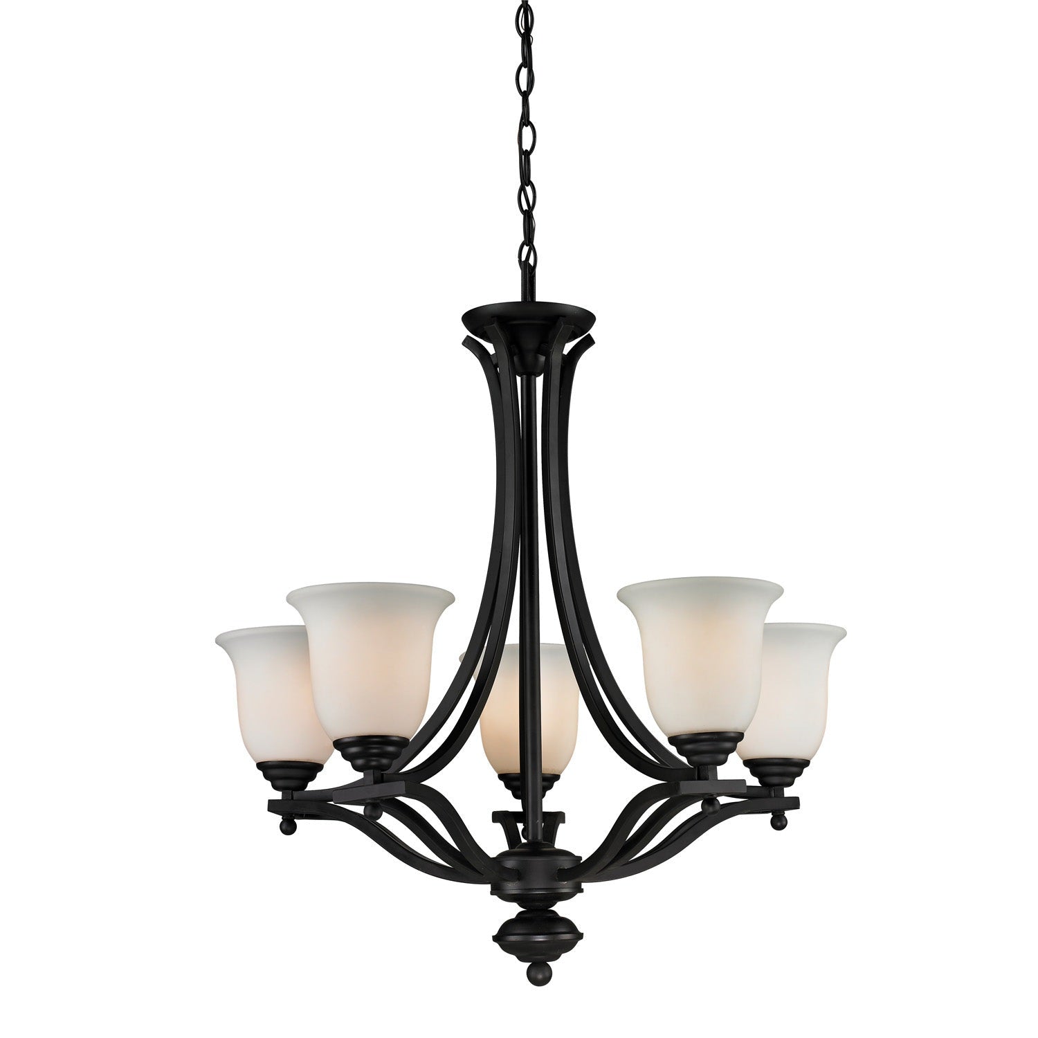 Z-Lite - 703-5-MB - Five Light Chandelier - Lagoon - Matte Black