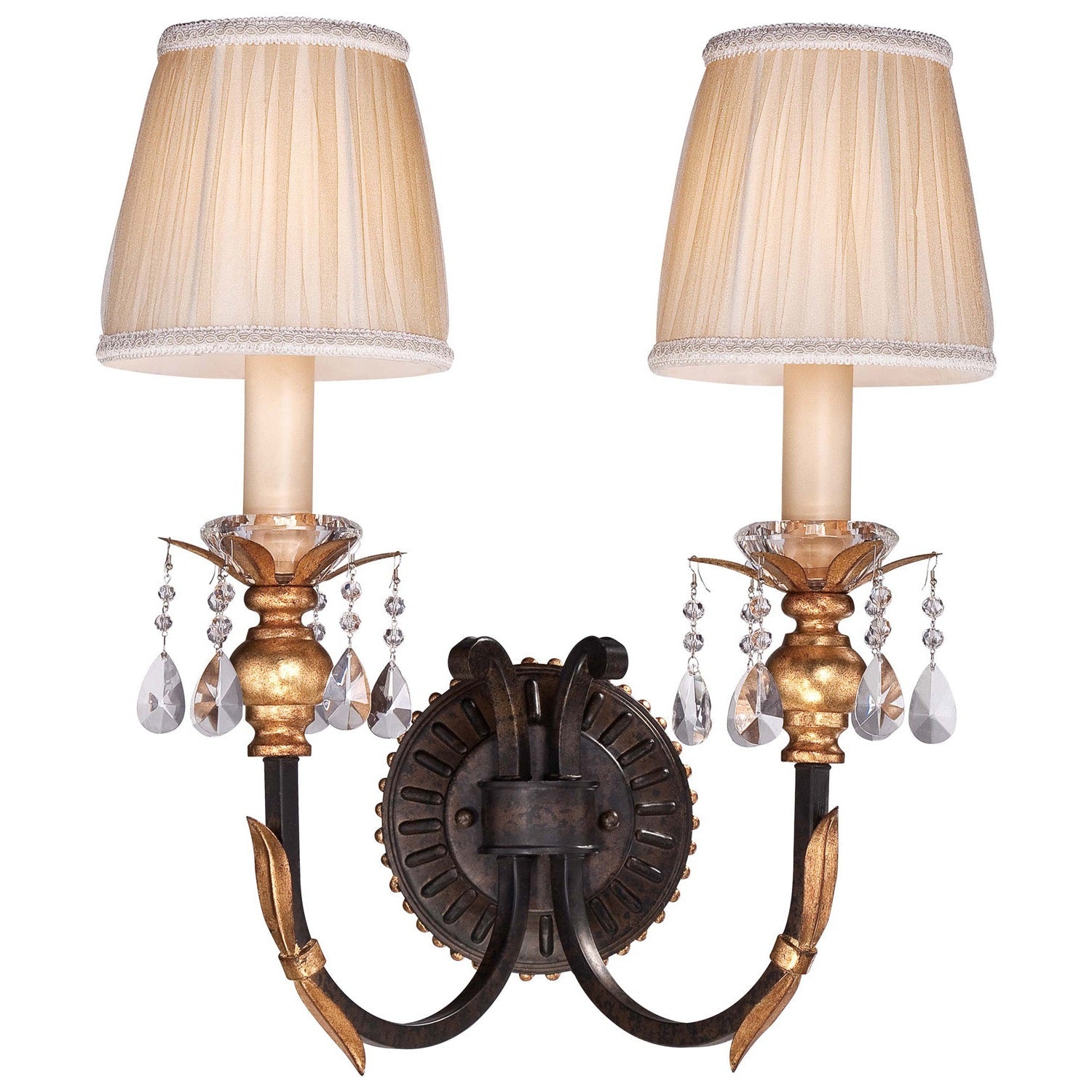 Metropolitan - N2690-258B - Two Light Wall Sconce - Bella Cristallo - French Bronze With Gold Leaf Highlights