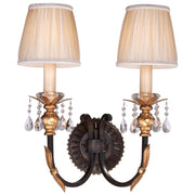 Metropolitan - N2690-258B - Two Light Wall Sconce - Bella Cristallo - French Bronze With Gold Leaf Highlights