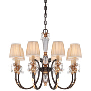Metropolitan - N6648-258B - Eight Light Chandelier - Bella Cristallo - French Bronze With Gold Leaf Highlights