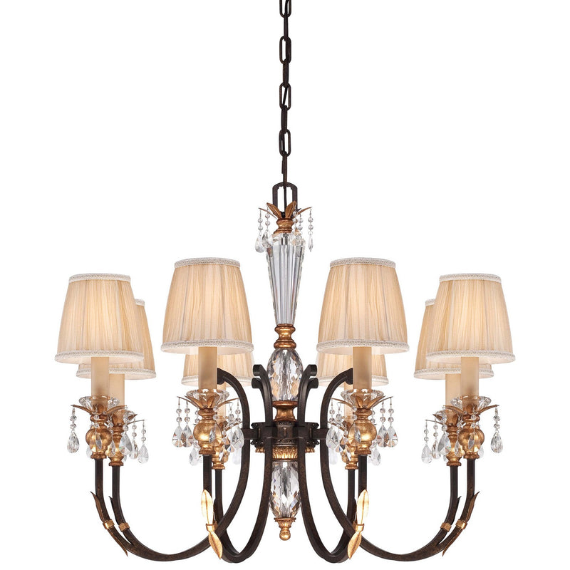 Metropolitan - N6648-258B - Eight Light Chandelier - Bella Cristallo - French Bronze With Gold Leaf Highlights