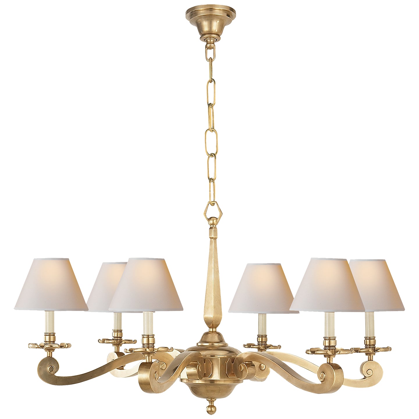 Visual Comfort Signature - AH 5010NB-NP - Six Light Chandelier - Myrna - Natural Brass