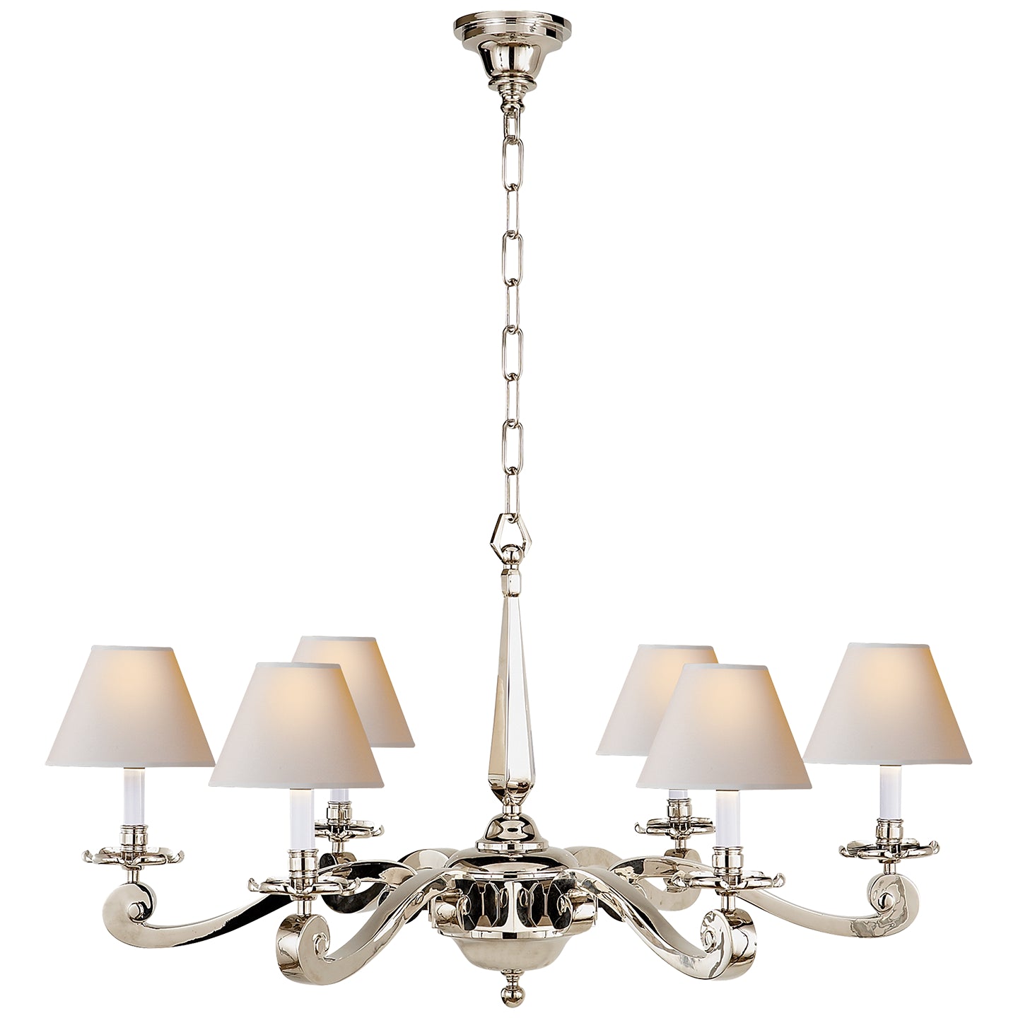 Visual Comfort Signature - AH 5010PN-NP - Six Light Chandelier - Myrna - Polished Nickel