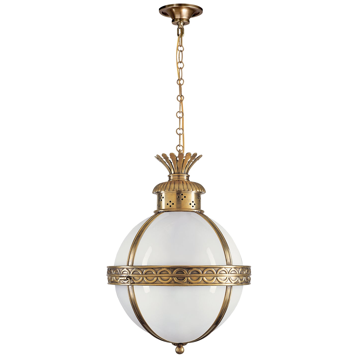Visual Comfort Signature - CHC 2111AB-WG - Three Light Lantern - Crown Top Globe - Antique-Burnished Brass
