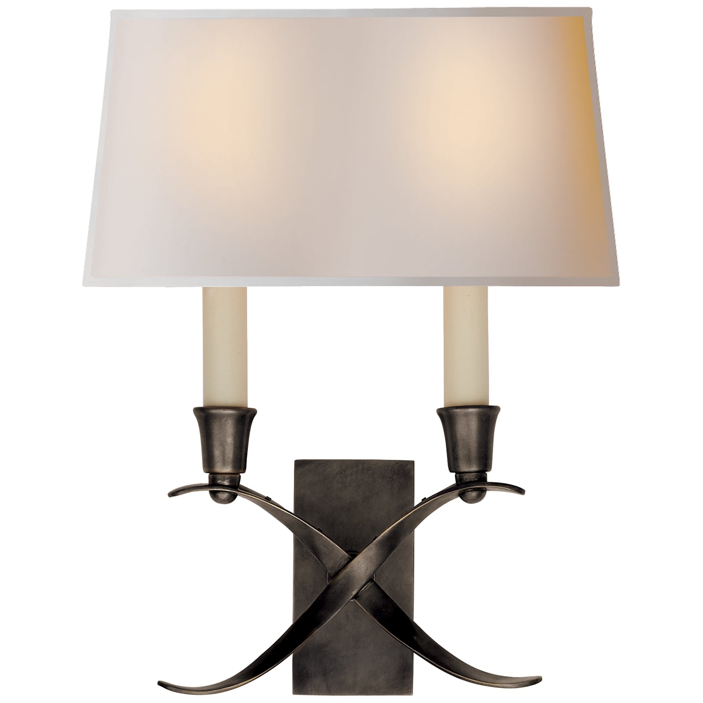 Visual Comfort Signature - CHD 1190BZ-NP - Two Light Wall Sconce - Cross Bouillotte - Bronze