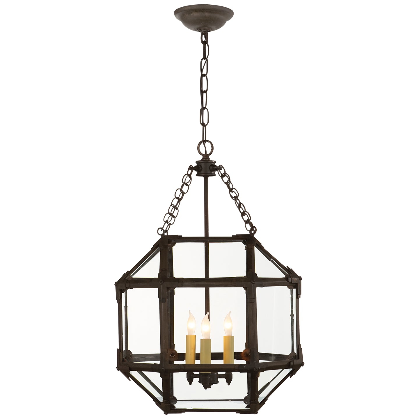 Visual Comfort Signature - SK 5008AZ-CG - Three Light Lantern - Morris - Antique Zinc