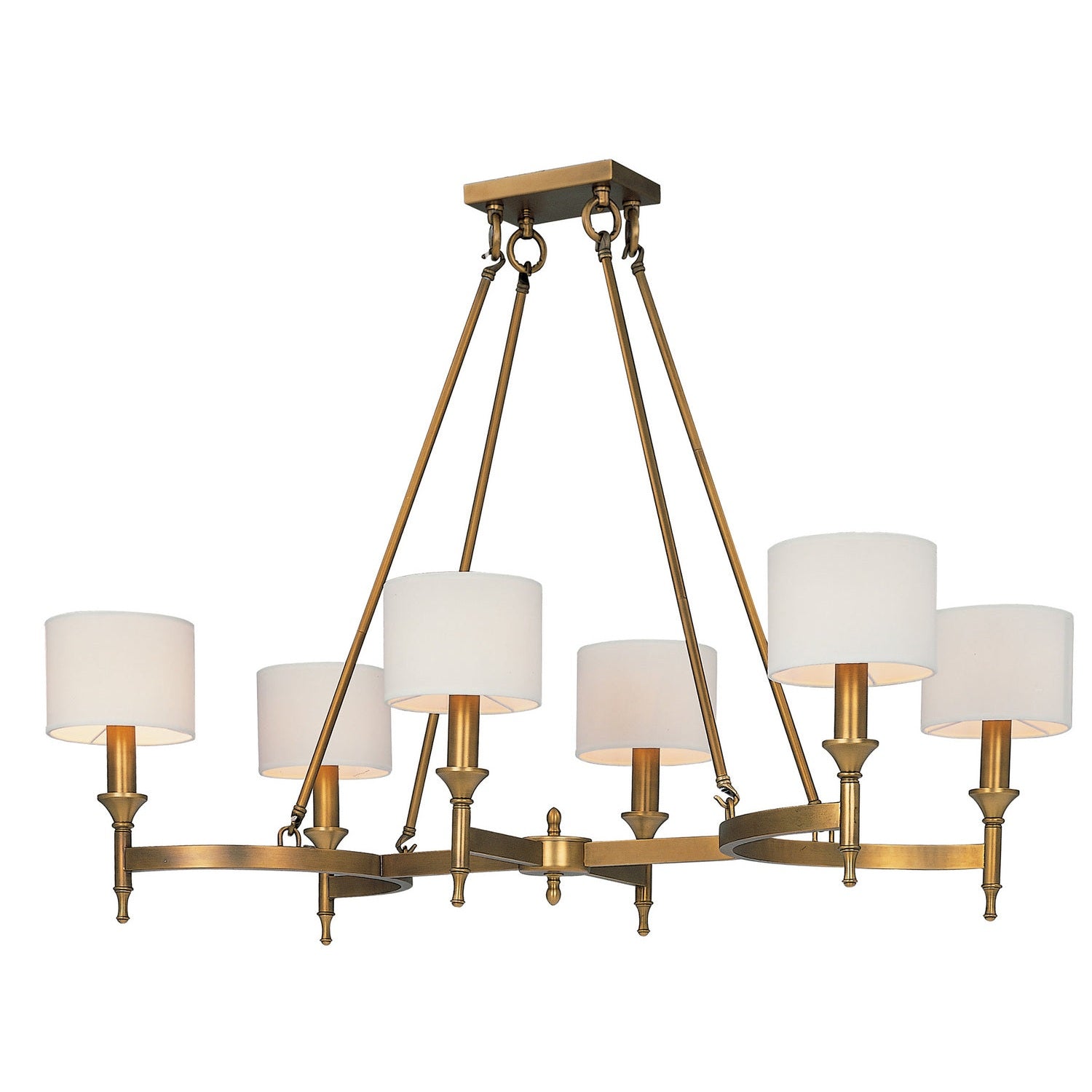 Maxim - 22376OMNAB - Six Light Chandelier - Fairmont - Natural Aged Brass
