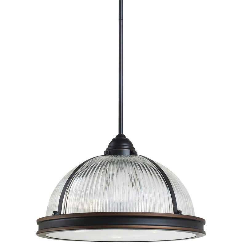 Generation Lighting - 65062-715 - Three Light Pendant - Pratt Street Prismatic - Autumn Bronze