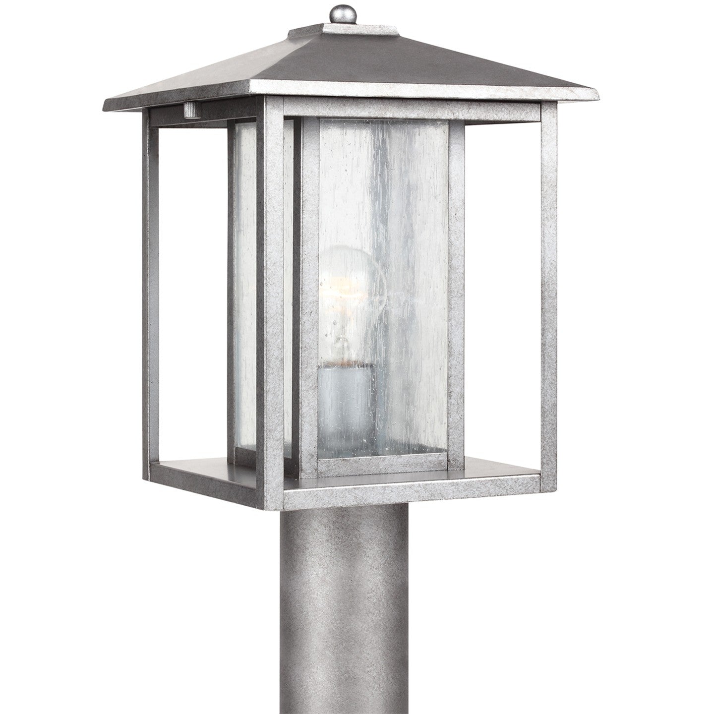 Generation Lighting - 82027-57 - One Light Outdoor Post Lantern - Hunnington - Weathered Pewter