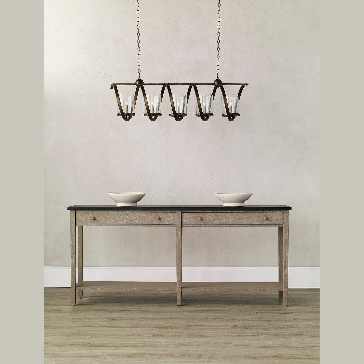 Currey and Company - 9915 - Five Light Chandelier - Maximus Collection - Pyrite Bronze