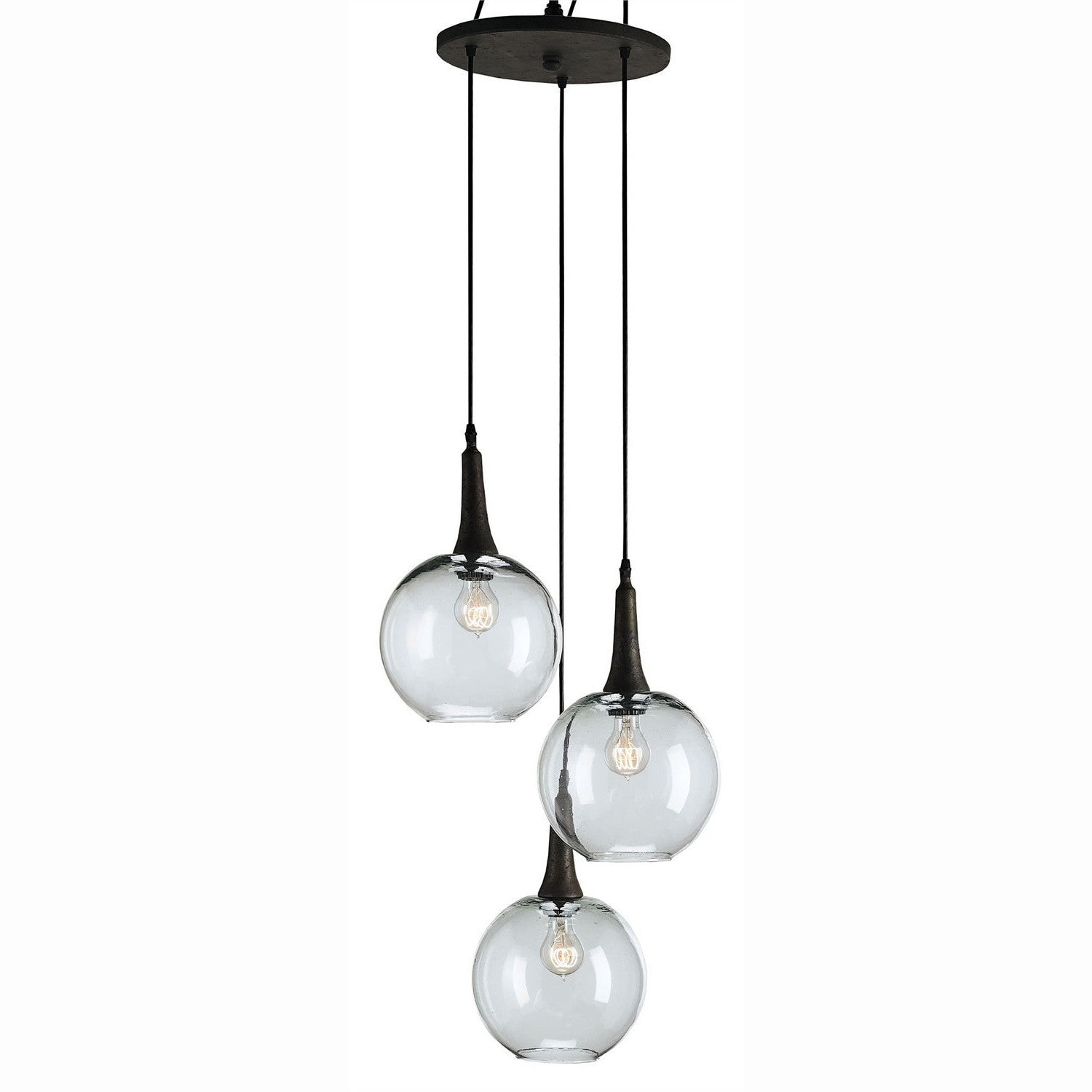 Currey and Company - 9969 - Three Light Pendant - Beckett Collection - Emery Rust