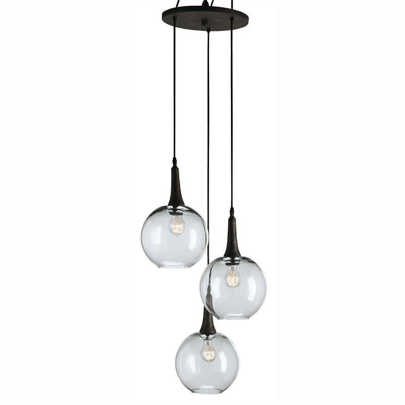 Currey and Company - 9969 - Three Light Pendant - Beckett Collection - Emery Rust