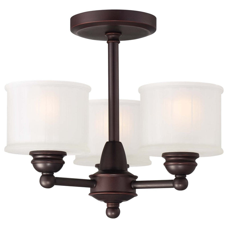Minka-Lavery - 1738-167 - Three Light Semi Flush Mount - 1730 Series - Lathan Bronze