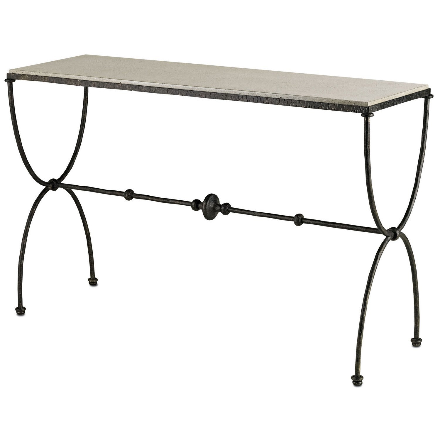 Currey and Company - 4142 - Console Table - Agora Collection - Rustic Bronze/Polished Concrete