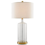 Currey and Company - 6510 - One Light Table Lamp - Hazel Table Lamp - Clear Seeded Glass/Brass