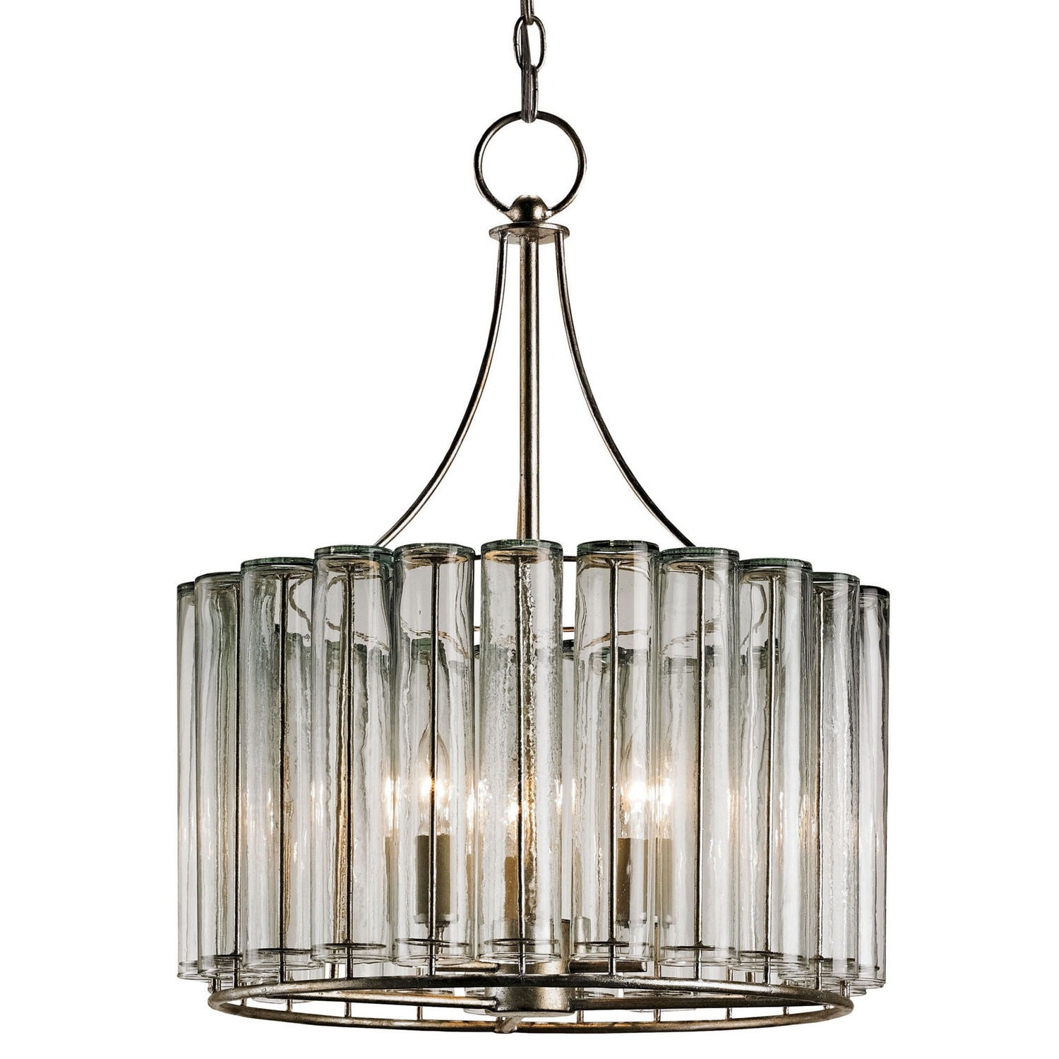 Currey and Company - 9293 - Three Light Chandelier - Bevilacqua Collection - Silver Leaf