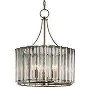 Currey and Company - 9293 - Three Light Chandelier - Bevilacqua Collection - Silver Leaf