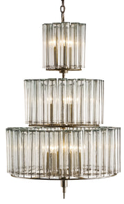 Currey and Company - 9309 - 12 Light Chandelier - Bevilacqua Collection - Silver Leaf