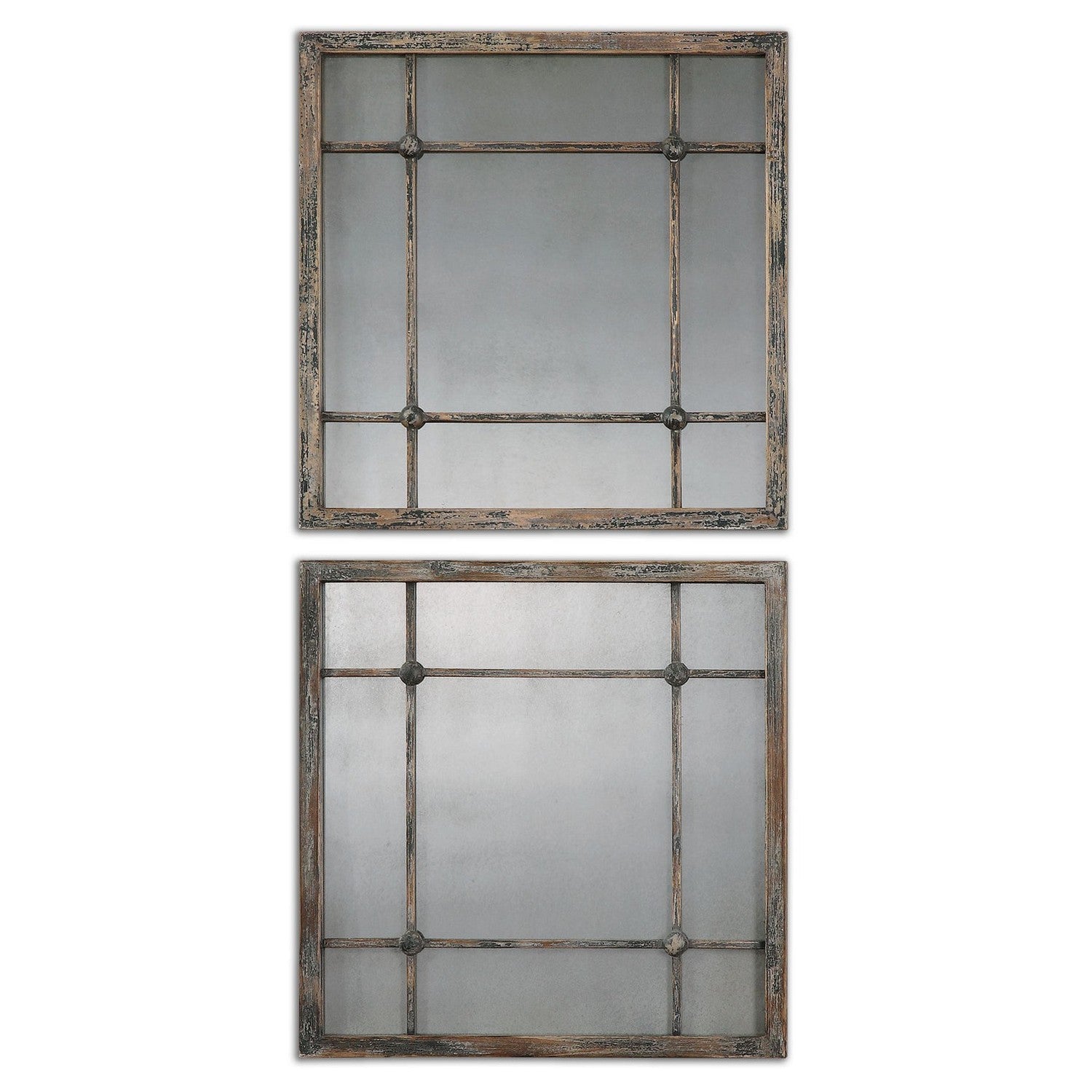 Uttermost - 13845 - Mirror, Set Of 2 - Saragano - Blue w/Aged Ivory