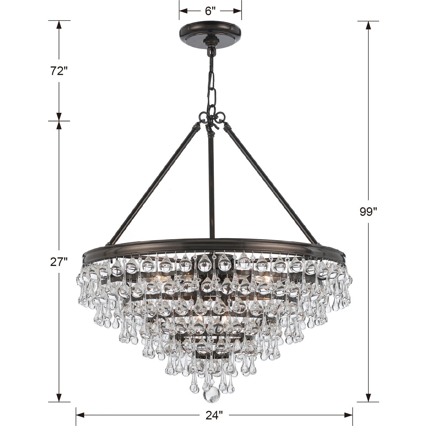 Crystorama - 137-VZ - Eight Light Chandelier - Calypso - Vibrant Bronze