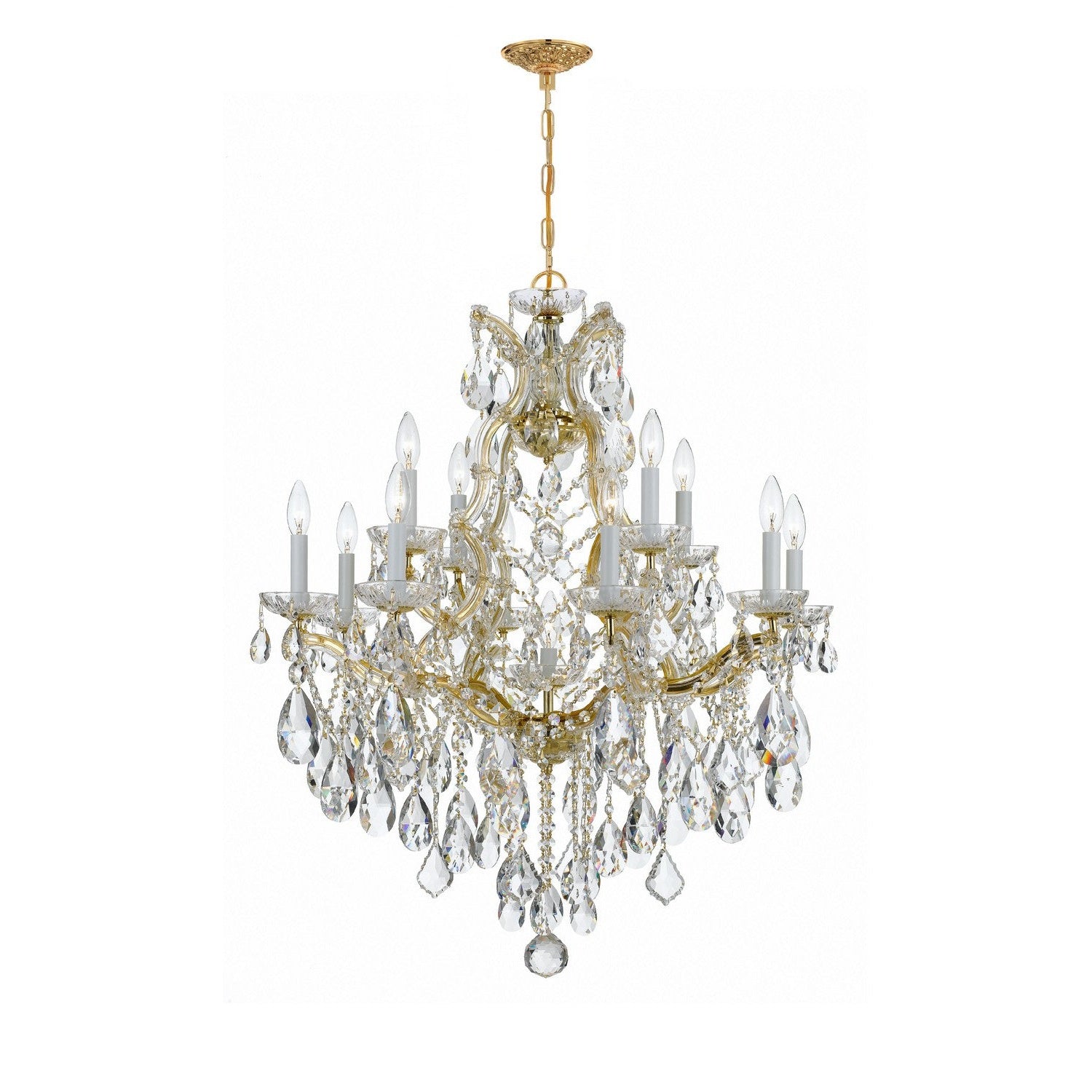 Crystorama - 4413-GD-CL-MWP - 13 Light Chandelier - Maria Theresa - Gold