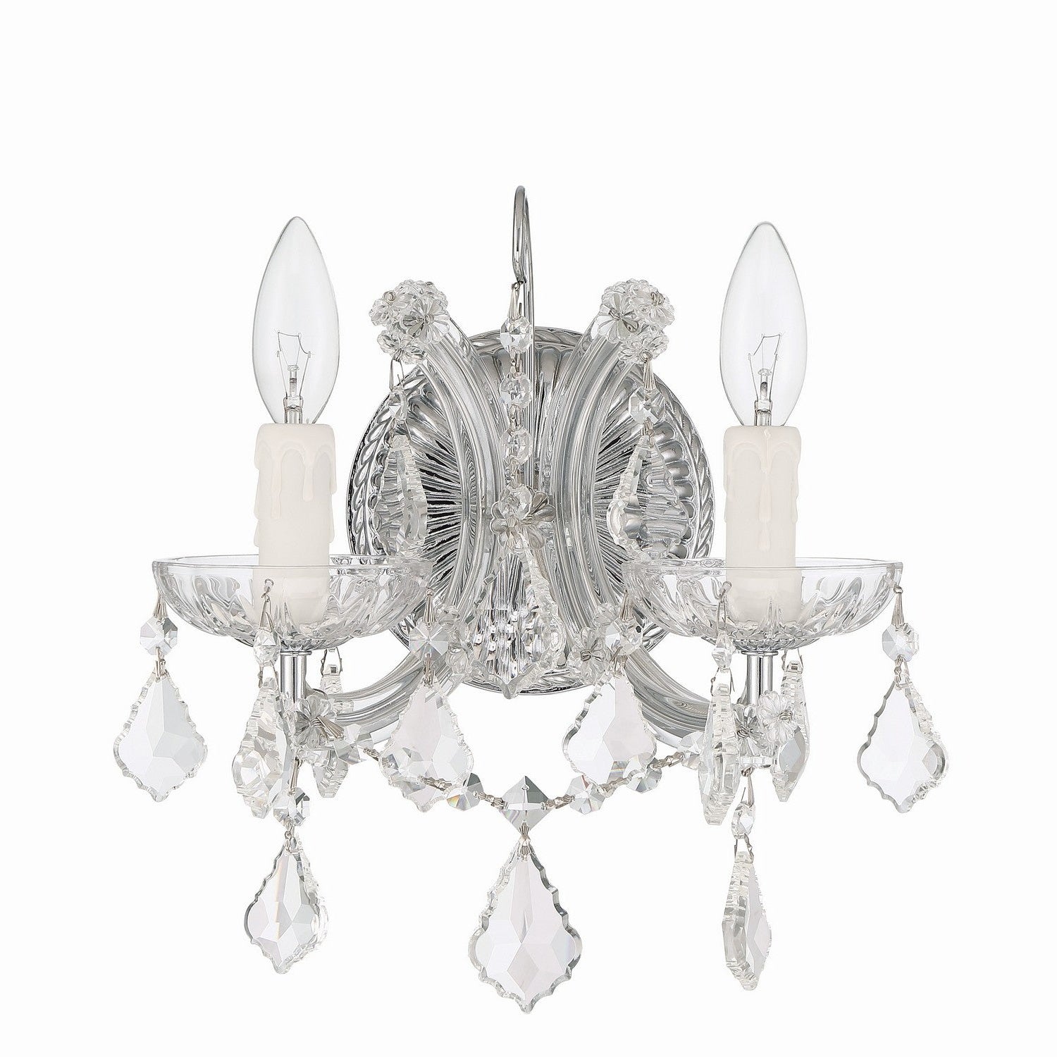 Crystorama - 4472-CH-CL-MWP - Two Light Wall Sconce - Maria Theresa - Polished Chrome