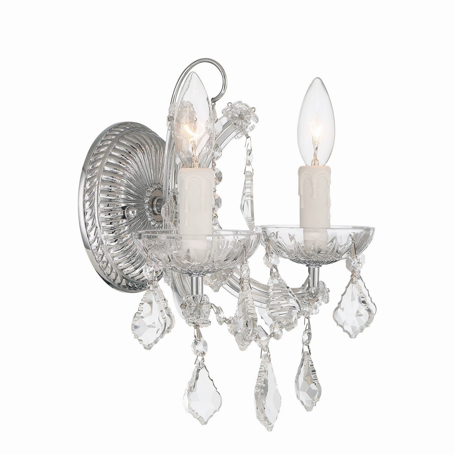 Crystorama - 4472-CH-CL-MWP - Two Light Wall Sconce - Maria Theresa - Polished Chrome