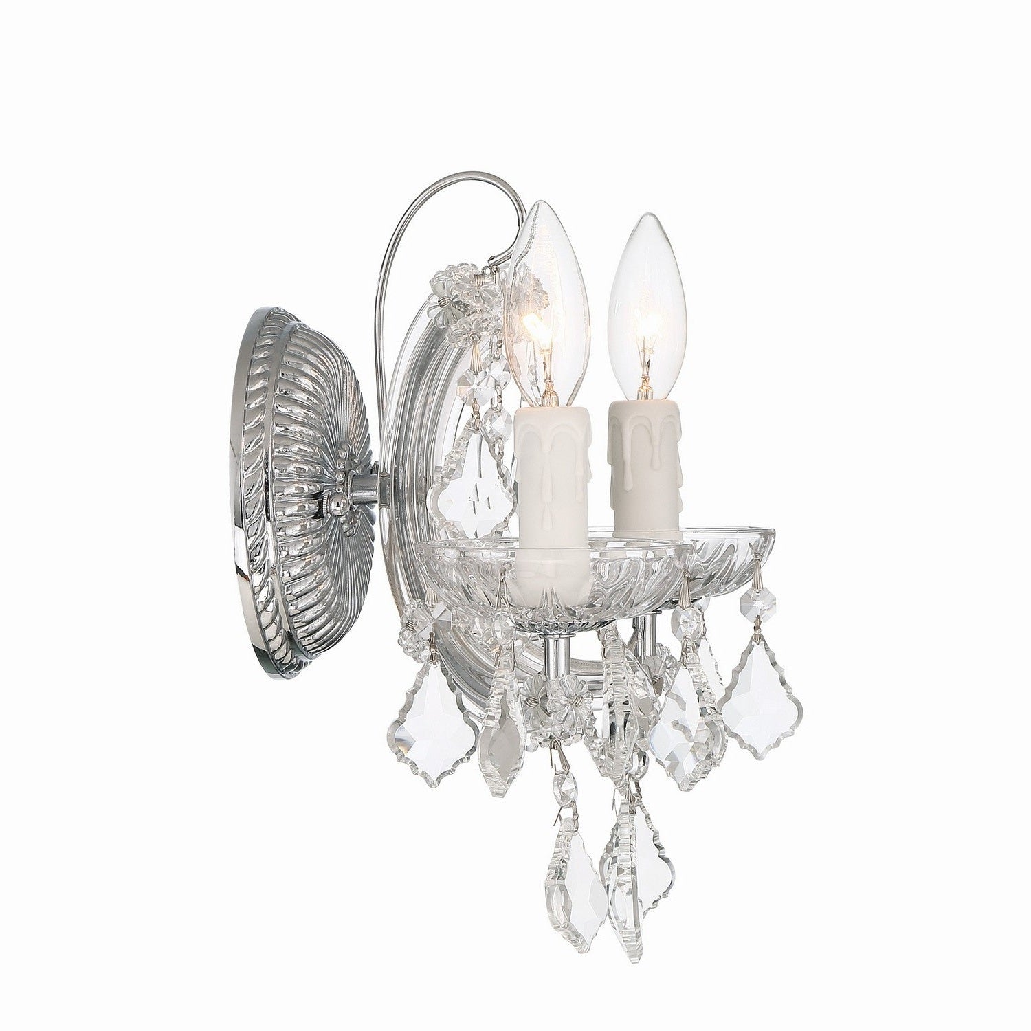 Crystorama - 4472-CH-CL-MWP - Two Light Wall Sconce - Maria Theresa - Polished Chrome