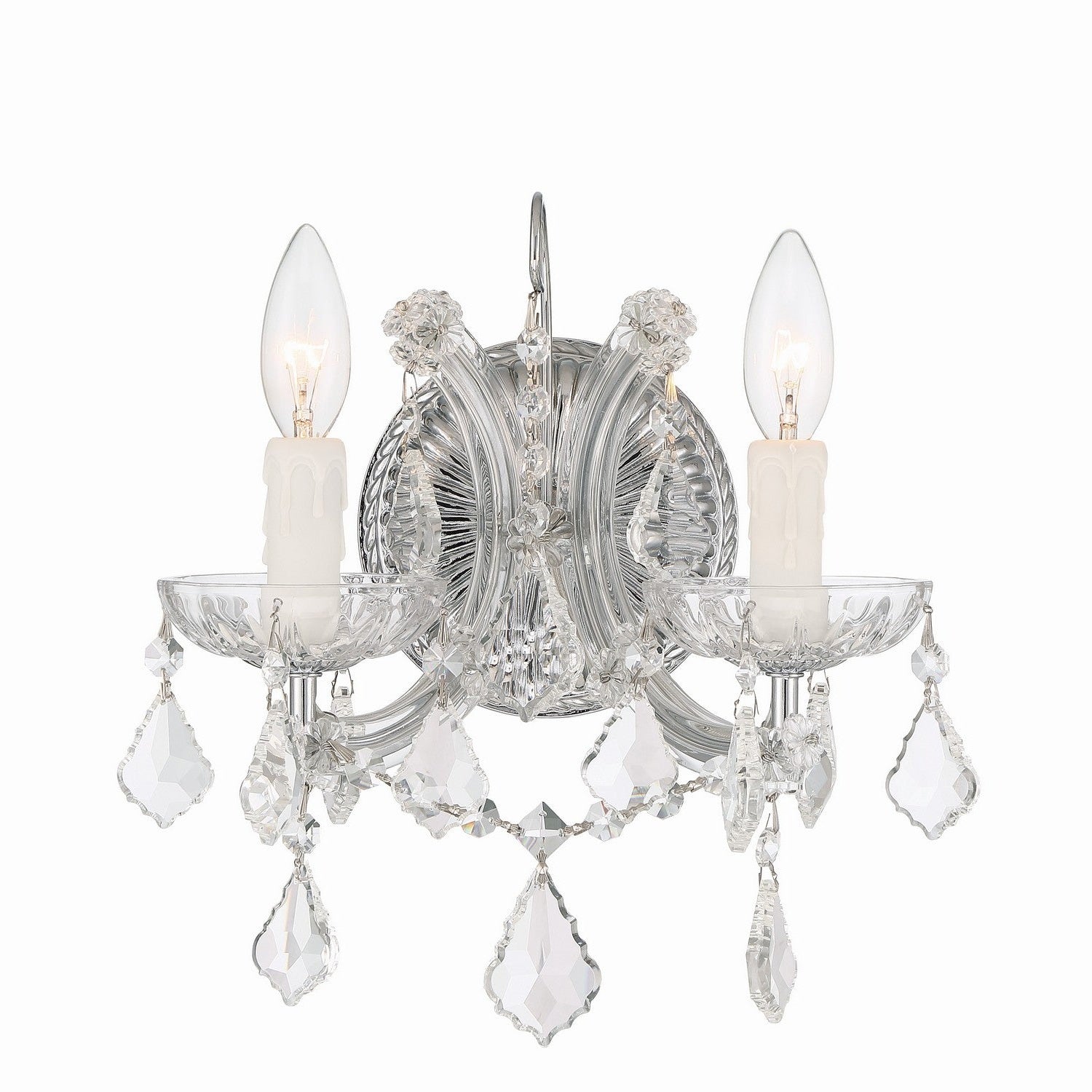 Crystorama - 4472-CH-CL-MWP - Two Light Wall Sconce - Maria Theresa - Polished Chrome
