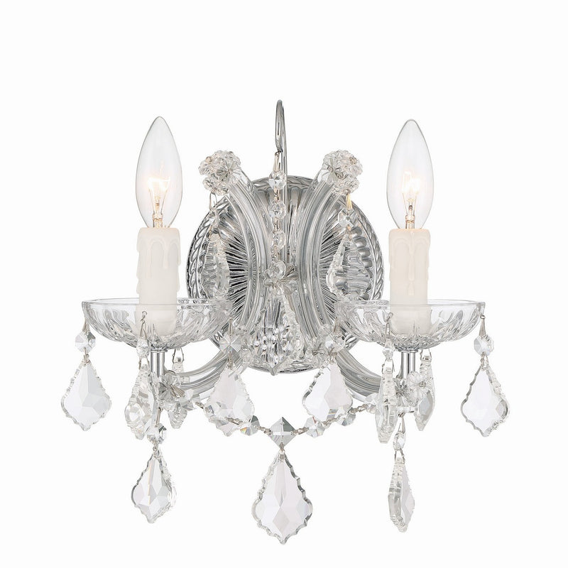 Crystorama - 4472-CH-CL-MWP - Two Light Wall Sconce - Maria Theresa - Polished Chrome
