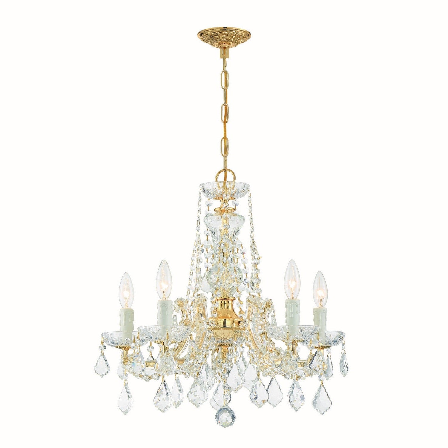 Crystorama - 4476-GD-CL-MWP - Five Light Mini Chandelier - Maria Theresa - Gold