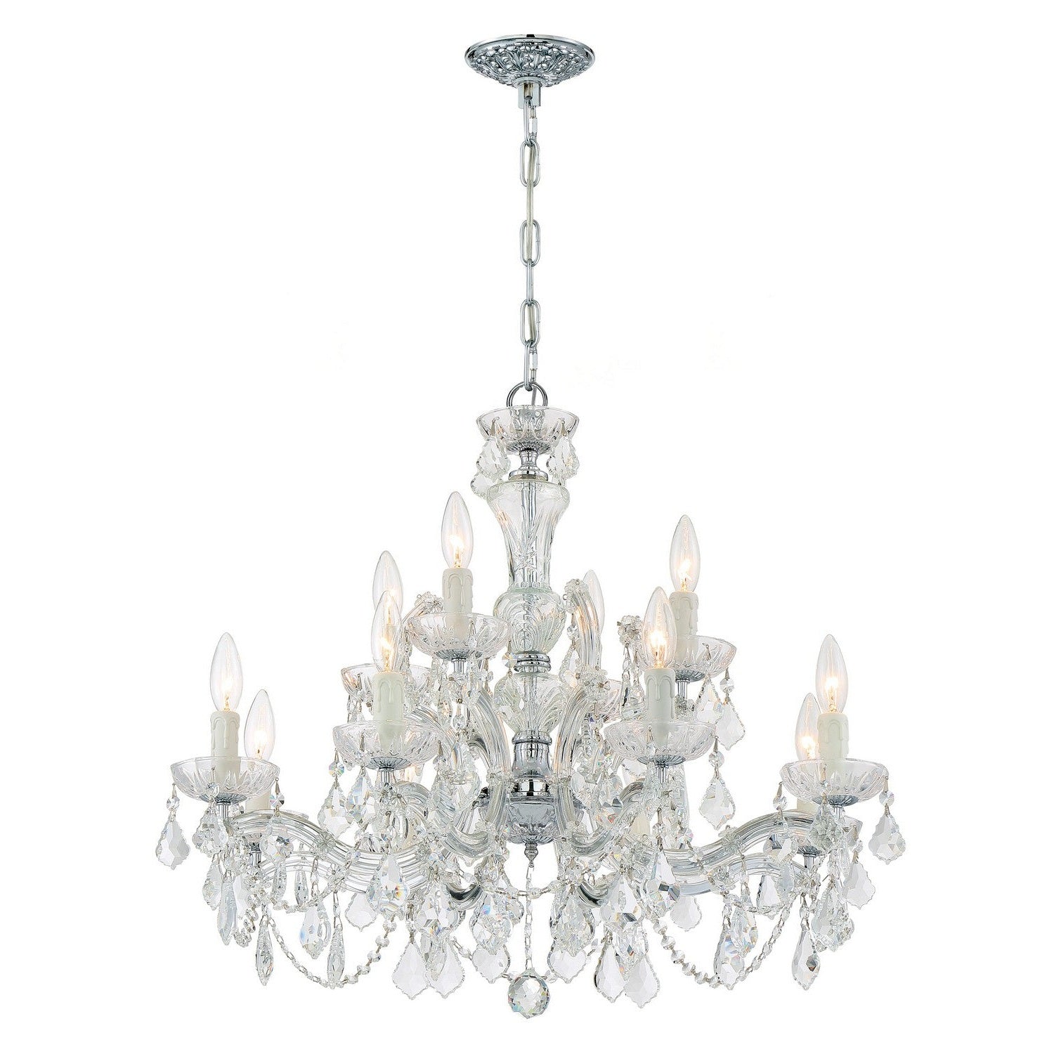 Crystorama - 4479-CH-CL-MWP - 12 Light Chandelier - Maria Theresa - Polished Chrome