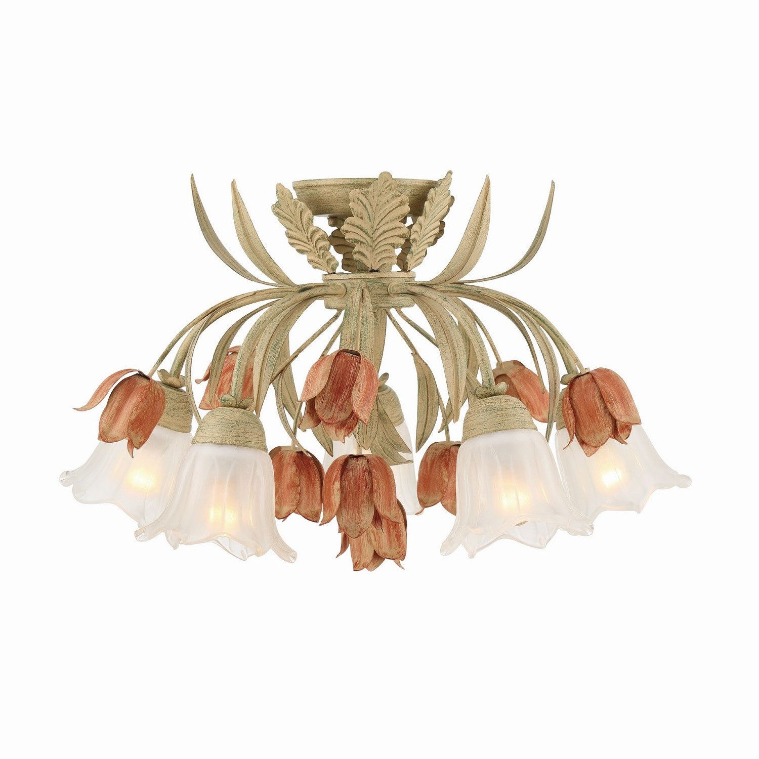 Crystorama - 4800-SR - Five Light Semi Flush Mount - Southport - Sage Rose