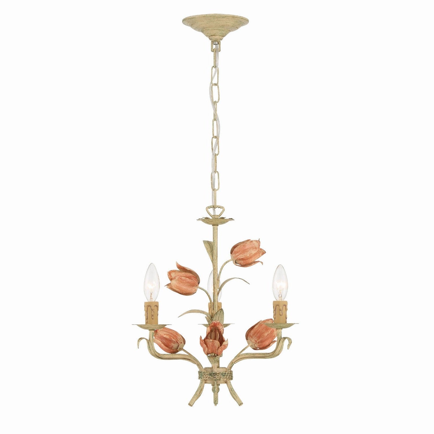 Crystorama - 4803-SR - Three Light Mini Chandelier - Southport - Sage Rose
